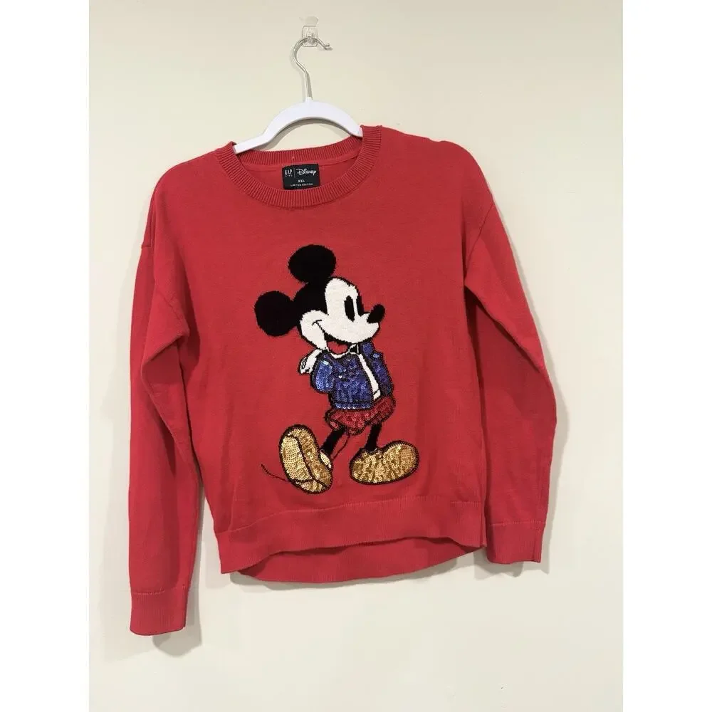 NWOT Gap Kids Disney Mickey Mouse Red Sequin Sweater Limited Edition xXl 2311